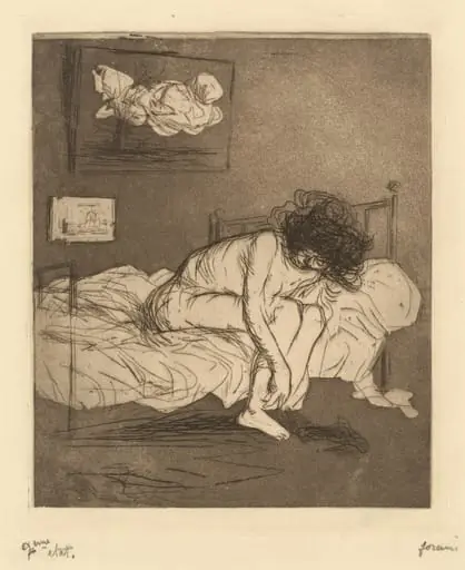 Femme mettant son bas (Woman Putting On Her Stockings), by Jean-Louis Forain