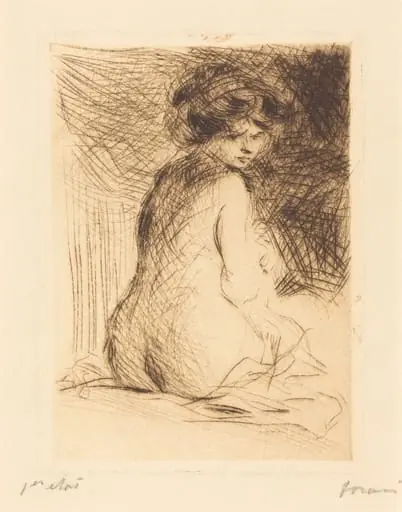 Femme nue vue de dos (Nude Woman Seen from the Back), by Jean-Louis Forain