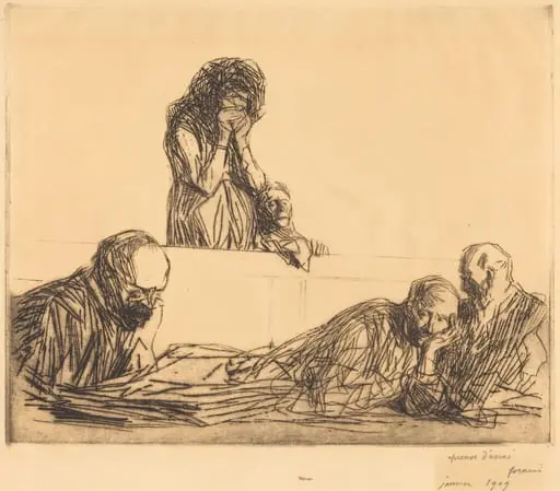 Fille-mère (1ère planche) (Unwed Mother) (first plate), by Jean-Louis Forain