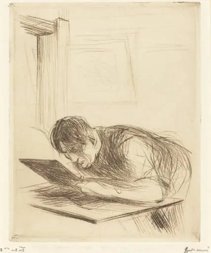 Forain gravant (1ère planche) (Forain Etching) (first plate), by Jean-Louis Forain