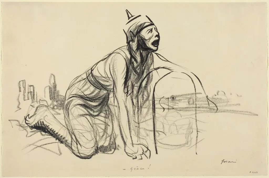 Grace!, by Jean-Louis Forain, ink, 1916