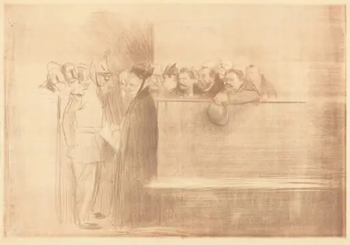 L'audience (3e planche) (The Hearing) (third plate), by Jean-Louis Forain