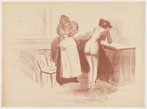 La friction au gant de crin (Massage with Coarse Hair Glove), by Jean-Louis Forain