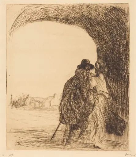 La rencontre sous la voute (3e planche) (The Meeting under the Arch) (third plate), by Jean-Louis Forain