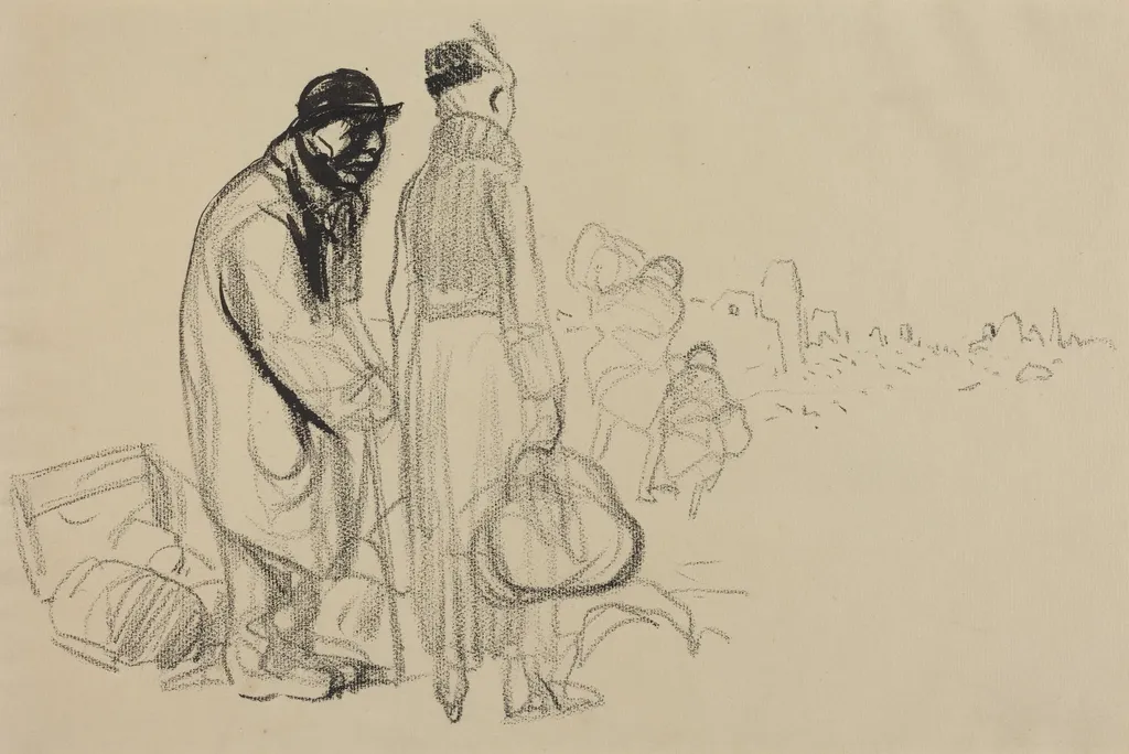 La retour (The Return), by Jean-Louis Forain, ink, 1916