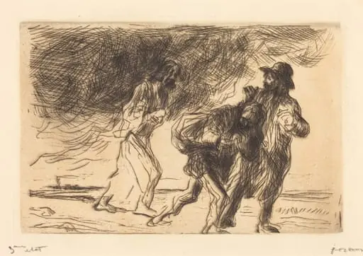 La route d'Emmaüs (1ère planche) (The Road to Emmaus) (first plate), by Jean-Louis Forain