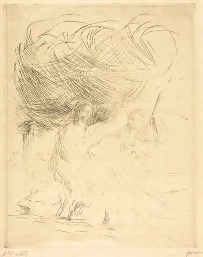 La route d'Emmaüs (2e planche) (The Road to Emmaus) (second plate), by Jean-Louis Forain