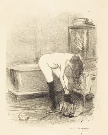 Le bain (planche en hauteur) (The Bath) (vertical plate), by Jean-Louis Forain