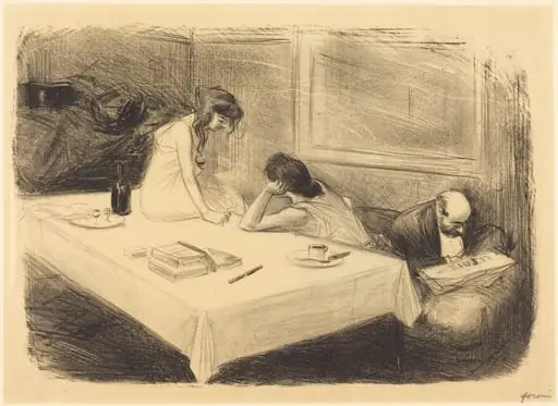Le cabinet particulier (1ère planche) (The Private Room) (first plate), by Jean-Louis Forain
