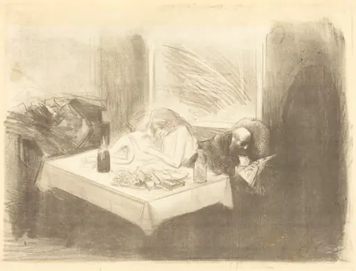 Le cabinet particulier (4e planche) (The Private Room) (fourth plate), by Jean-Louis Forain