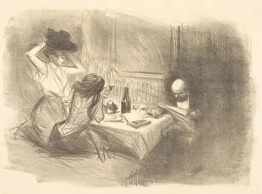 Le cabinet particulier (5e planche) (The Private Room) (fifth plate), by Jean-Louis Forain