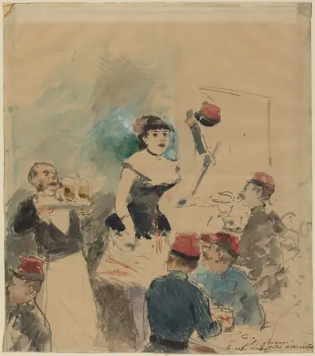 Le cafe concert des reservistes, by Jean-Louis Forain