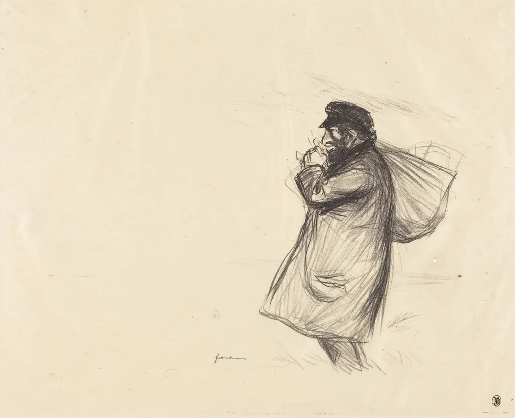 Le colporteur juif (The Jewish Peddler), by Jean-Louis Forain, ink, 1900