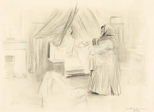 Le petit déjeuner (planche en largeur) (Breakfast) (horizontal plate), by Jean-Louis Forain