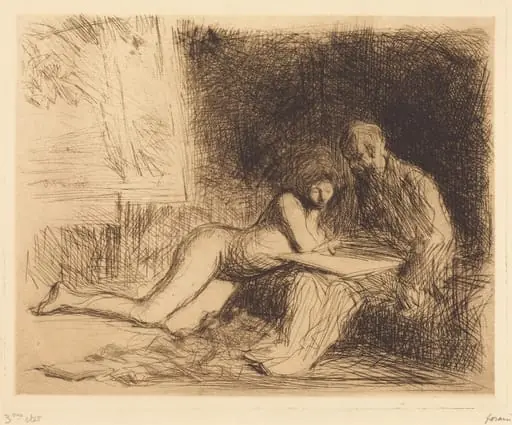 Le repos du modèle (4e planche) (The Model's Rest) (fourth plate), by Jean-Louis Forain