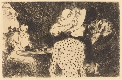 Les Folies-Bergère (planche refusée, 2e planche) (The Folies Bergère) (refused plate, second plate), by Jean-Louis Forain