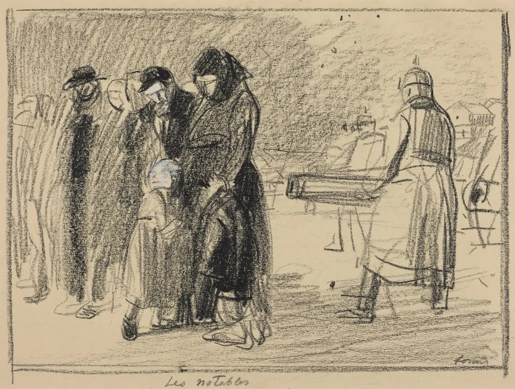 Les notables, by Jean-Louis Forain, gouache, 1916