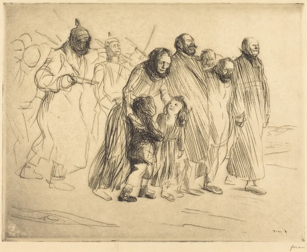 Les notables (petite planche) (The Notables) (small plate), by Jean-Louis Forain, ink, 1915