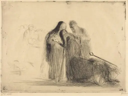 Lourdes, la paralytique (2e planche) (Lourdes, the Paralytic) (second plate), by Jean-Louis Forain