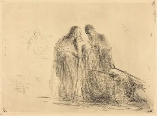 Lourdes, la paralytique (2e planche) (Lourdes, the Paralytic) (second plate), by Jean-Louis Forain