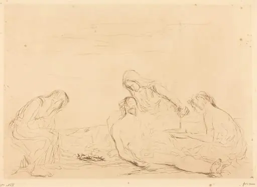 Pietà (3e planche) (Pietà) (third plate), by Jean-Louis Forain