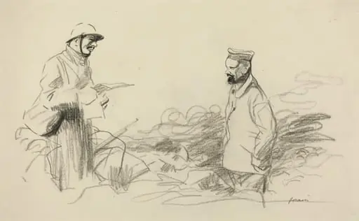 Poilu Acknowledging German Soldier, by Jean-Louis Forain