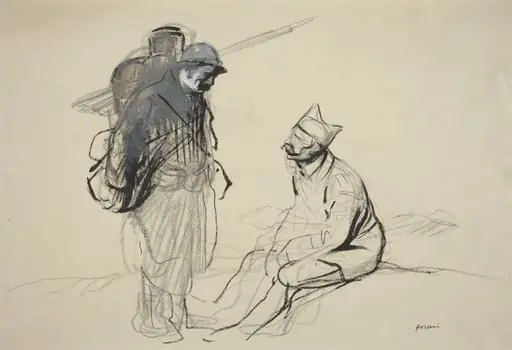 Poilu and Tommy Conversing, by Jean-Louis Forain