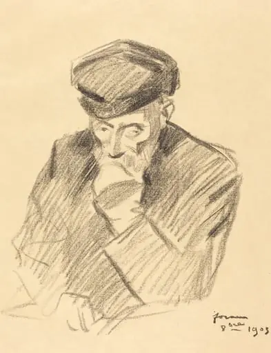 Portrait de Renoir (4e planche) (Portrait of Renoir) (fourth plate), by Jean-Louis Forain