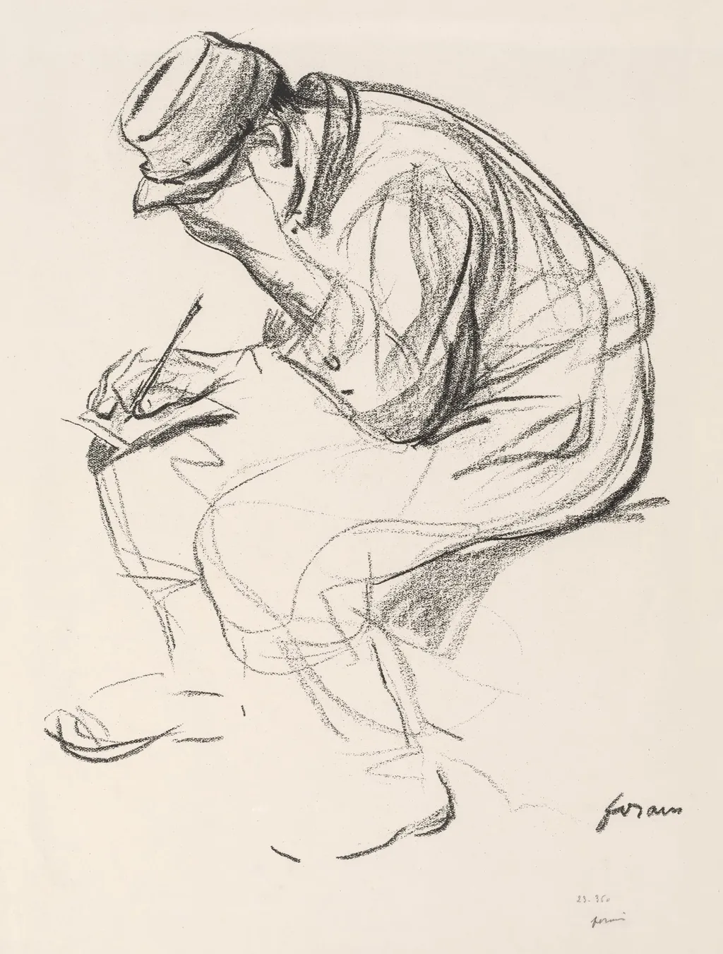 Prisoner of War Writing a Letter, by Jean-Louis Forain, 1914