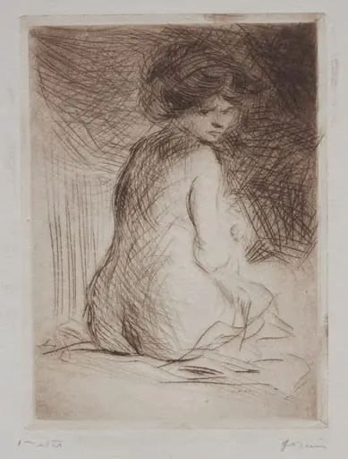 Seated Nude Woman from the Back, by Jean-Louis Forain
