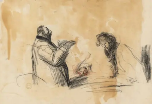 Sketch for In the Hospital (verso), by Jean-Louis Forain