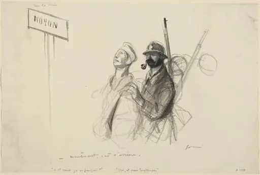 Sur le Rhin.  -maintenant c'est l'arriere., by Jean-Louis Forain