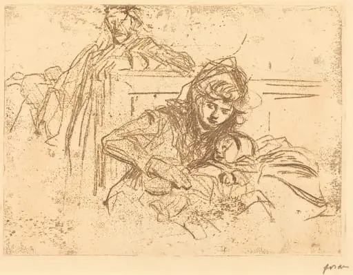 Témoins à l'audience (1ère planche) (Evidence at the Hearing) (first plate), by Jean-Louis Forain