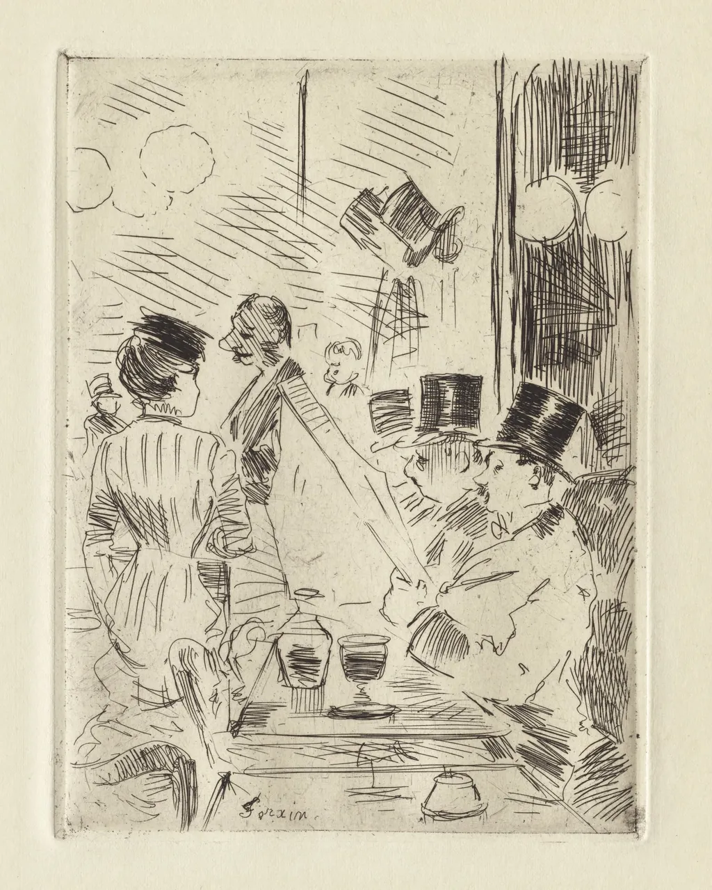The Café of the New Athens, by Jean-Louis Forain, 1876
