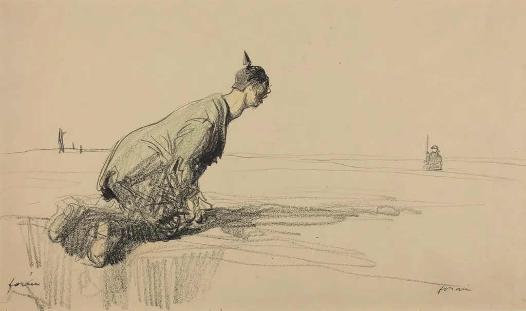 The Objective of War, by Jean-Louis Forain, crayon, 1916