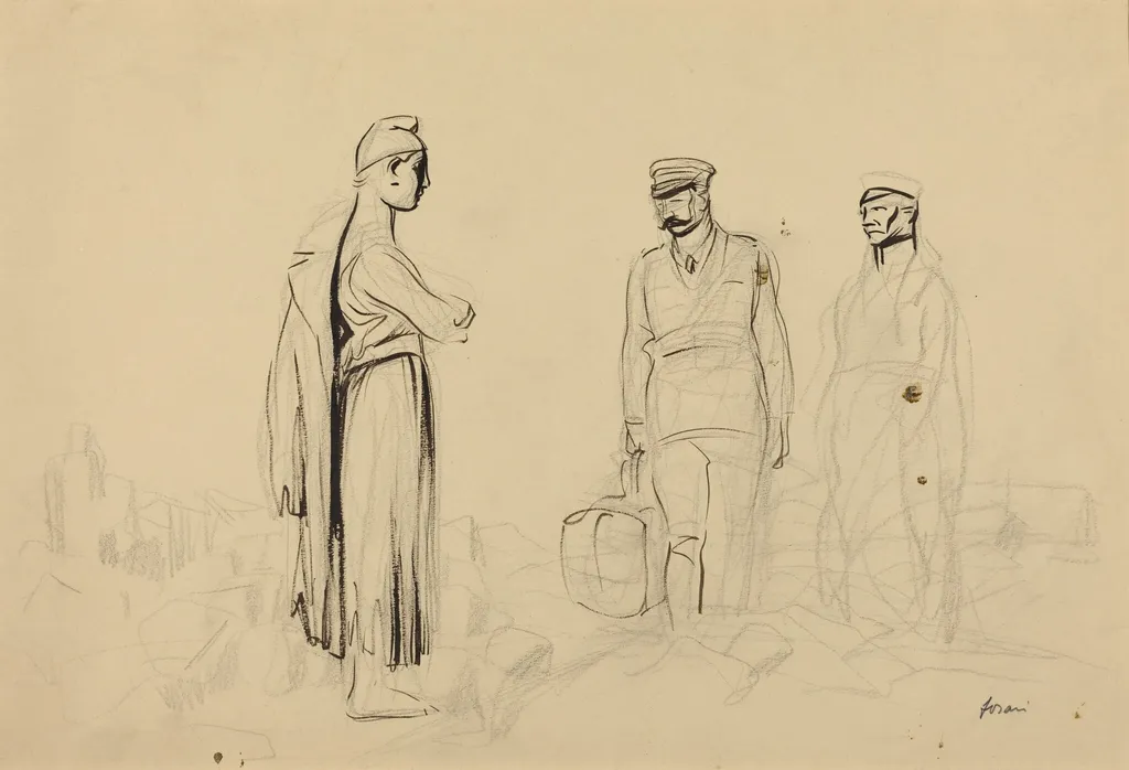 Toward Peace, by Jean-Louis Forain, ink, 1916