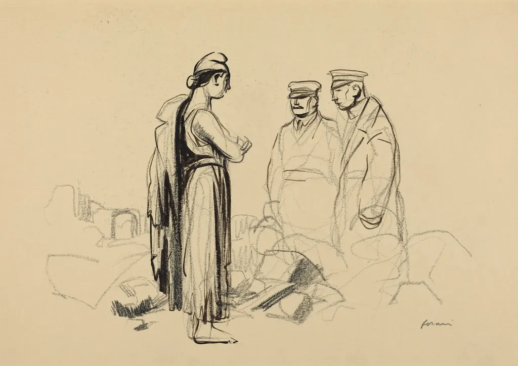 Toward Peace, by Jean-Louis Forain, ink, 1916