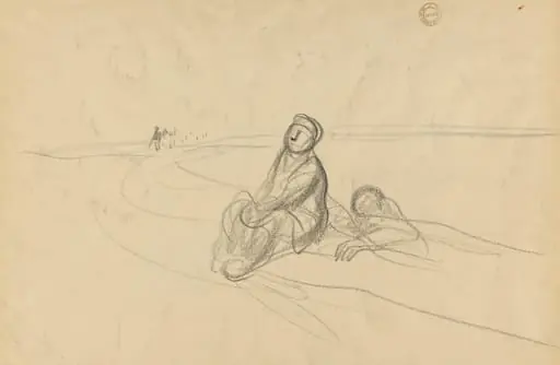 Two Figures on a Road (verso), by Jean-Louis Forain