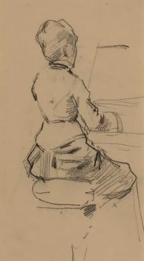 Young Woman Seated at a Piano [verso], by Jean-Louis Forain