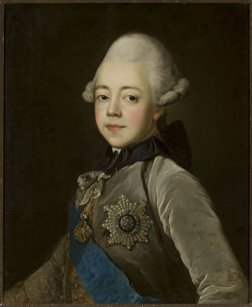 Childhood portrait of Paul I, by Jean-Louis Voille