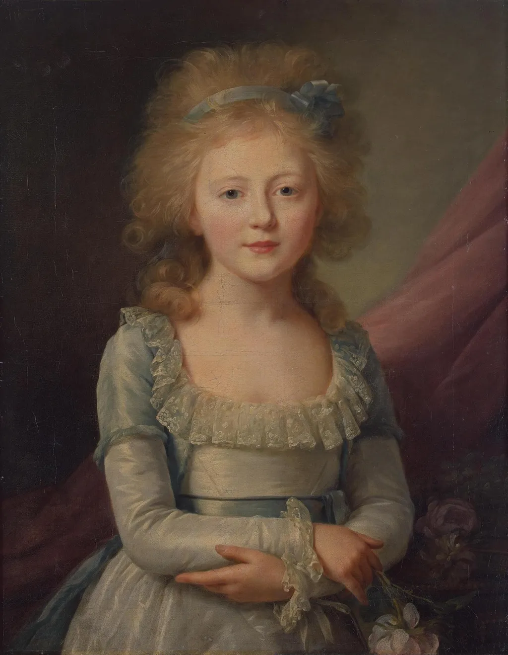 Portrait of grand Duchess Yelena Pavlovna as the Child, by Jean-Louis Voille, oil, 1796