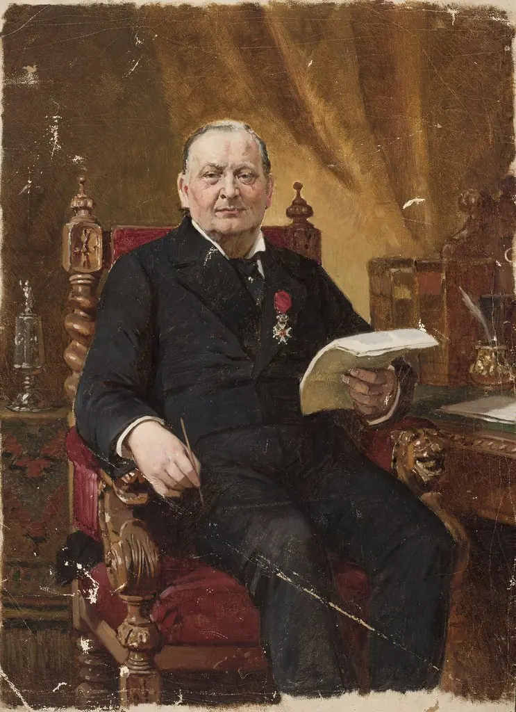 Portrait of a man in an armchair with papers in his hand, by Jean Lulves