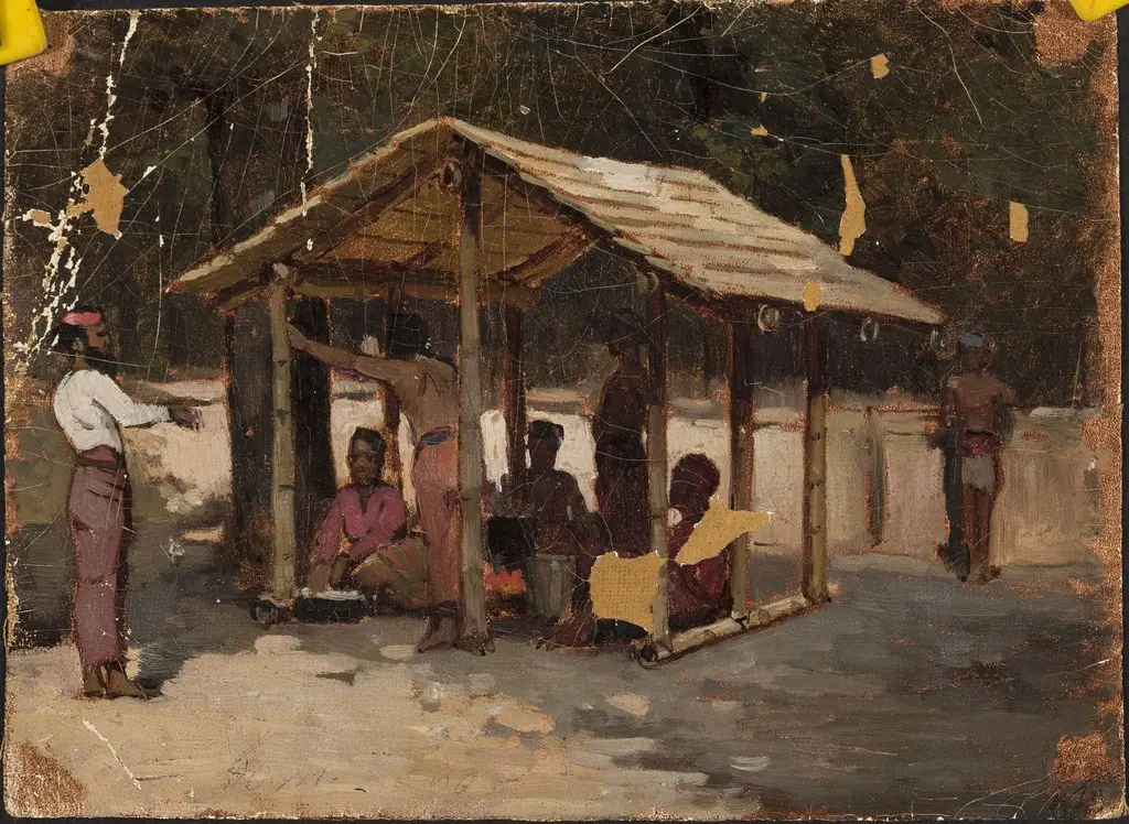 Scene in an Arab village, by Jean Lulves