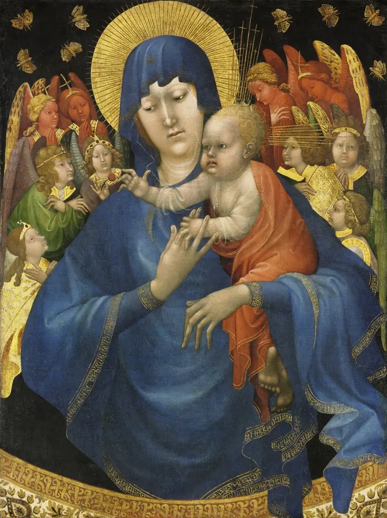 Virgin and Child with Butterflies, by Jean Malouel