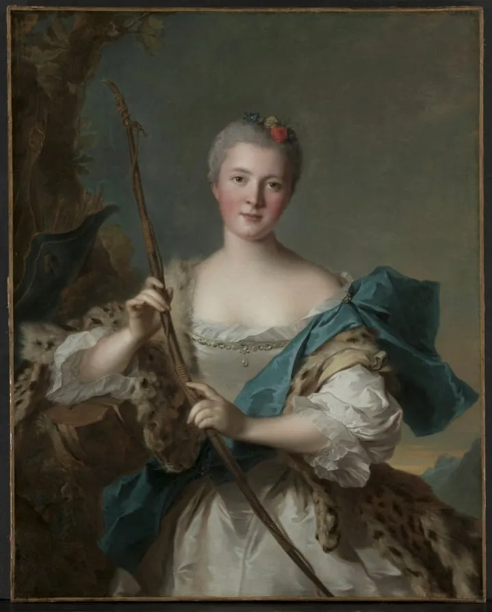 Portrait of a Woman as Diana, by Jean-Marc Nattier, unspecified, 1752