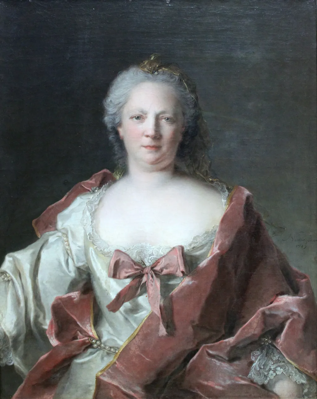 Portrait of Frankfurt banker's wife Anna Elisabeth Leerse, by Jean-Marc Nattier, oil, 1749
