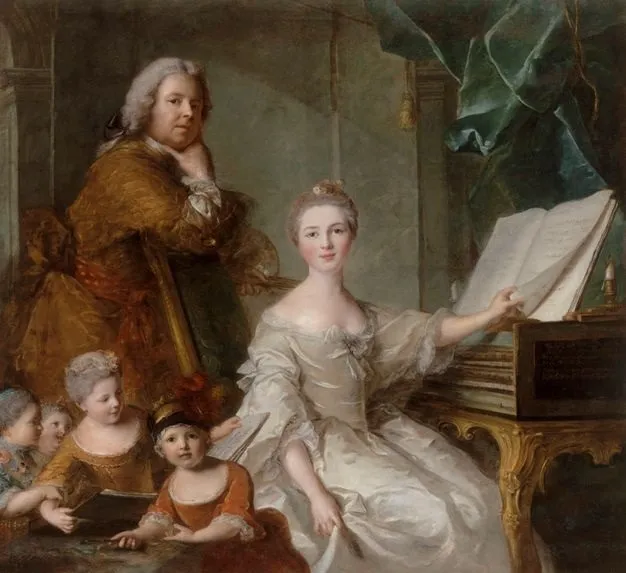 Self-Portrait with His Family, by Jean-Marc Nattier, oil, 1732