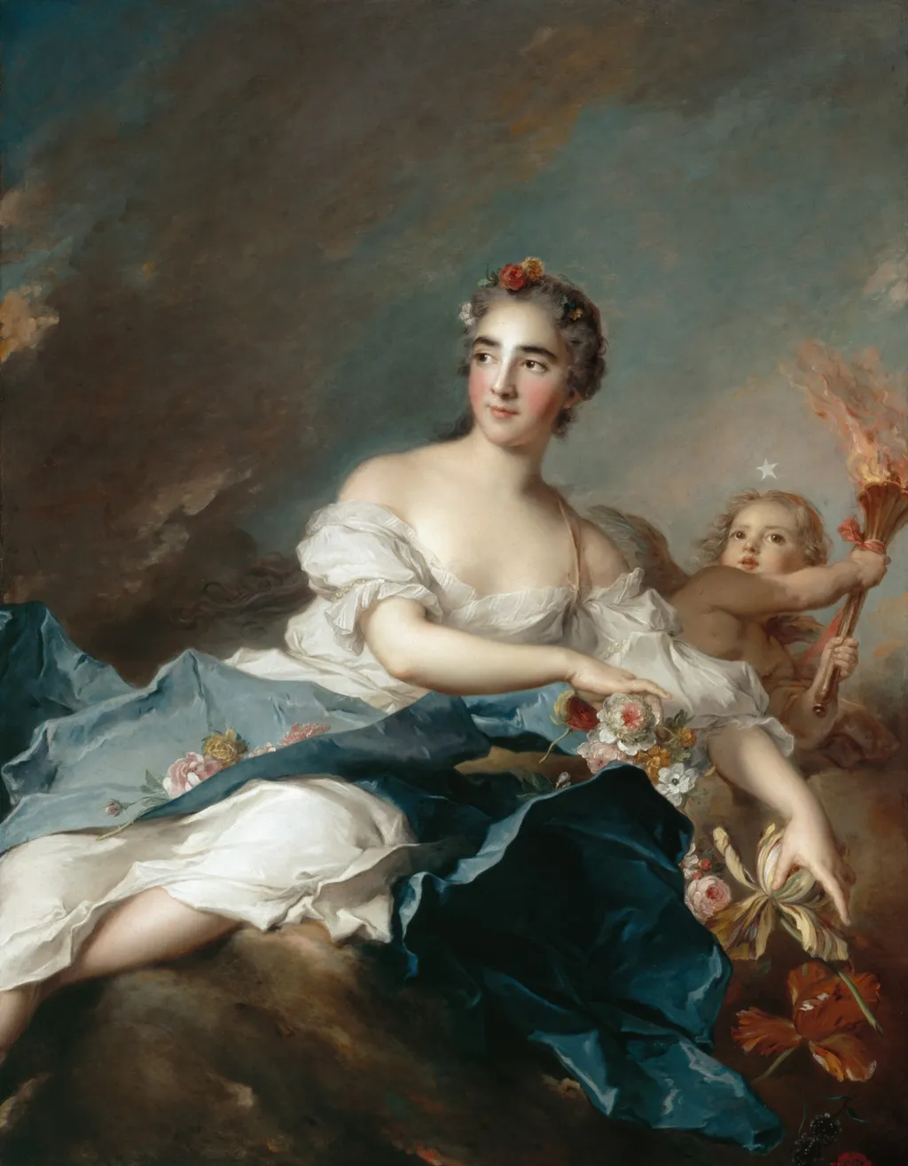 The Countess de Brac as Aurora, by Jean-Marc Nattier, oil, 1741