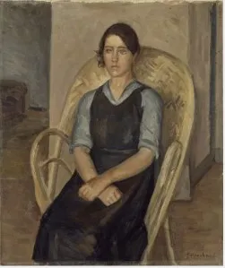 Girl in a Basket Chair, by Jean Marchand, oil, 1921