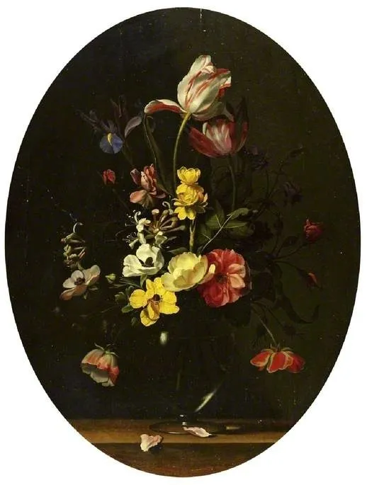 Un jarrón de flores, by Jean-Michel Picart, oil, 1650